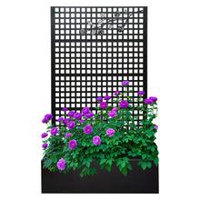 Load image into Gallery viewer, Planter Box With Trellis, Outdoor Raised Garden Bed With Privacy Screen Lattice Panels For Patio - Black