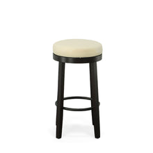 Load image into Gallery viewer, Faux Leather And Solid Wood Swivel Backless Bar Height Bar Chairs (Set of 2) - Cream And Espresso