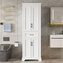 Load image into Gallery viewer, Freestanding Bathroom Vanity, Elegant Design With 4 Doors & 1 Drawer, Adjustable Shelves, Damping Hinges - White