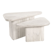 Load image into Gallery viewer, Solid Wood Triangle Pedestal Nested Coffee Tables (Set of 2) - Natural