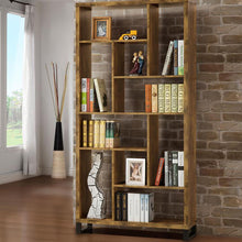 Load image into Gallery viewer, 6 Tier Rectangular Bookcase With Accents - Brown