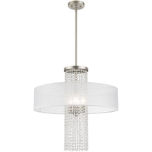Load image into Gallery viewer, 33'' Four Light Dimmable Chandelier With Shades - Nickel