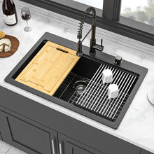 Load image into Gallery viewer, Granite Composite Quartz Kitchen Sink With Workstation Features And Drop In Design