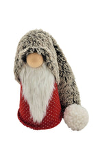 Load image into Gallery viewer, Fabric Christmas Santa Standing Gnome (552203) - Red / Gray / White