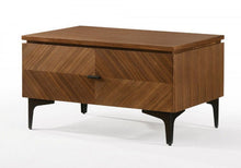 Load image into Gallery viewer, Mid Century Nightstand With Two Drawers - Walnut