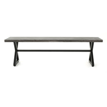 Load image into Gallery viewer, Modern Aluminum Outdoor Dining Bench With X Base