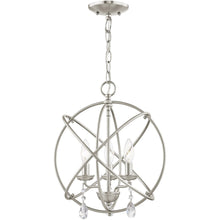 Load image into Gallery viewer, 17" Three-Light Dimmable Chandelier With Shades - Nickel