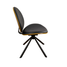 Load image into Gallery viewer, Upholstered Faux Leather And Metal Dining Side Chair - Black