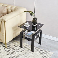 Load image into Gallery viewer, Tempered Glass Table With Storage