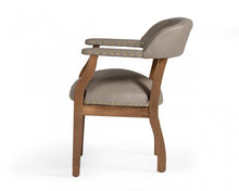 Load image into Gallery viewer, Nailhead Faux Leather Dining Arm Chair - Taupe