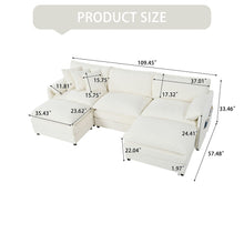 Load image into Gallery viewer, Modern Comfy Deep Seat Modular Sectional Sofa Cloud Couch With Ottoman