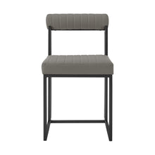 Load image into Gallery viewer, Upholstered Faux Leather Open Back Dining Side Chairs (Set of 2) - Gray