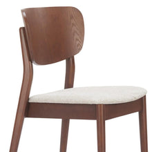 Load image into Gallery viewer, Upholstered Fabric Wood Open Back Dining Side Chairs (Set of 2) - Beige / Brown