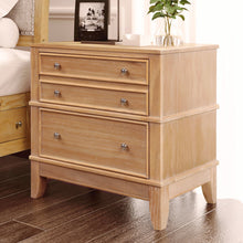 Load image into Gallery viewer, Hazel - 3 Drawer Side Table For Living Room, Hallway, Entryway Solid Wood With Silver Handles - Natural