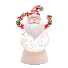 Load image into Gallery viewer, Plastic Christmas Santa Tabletop Sculpture With LED (Set of 2) - White / Green / Red