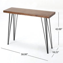 Load image into Gallery viewer, Modern Industrial Breakfast Bar Table, Metal Hairpin Legs & Wood Veneer Top - Natural