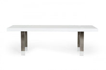 Load image into Gallery viewer, 95" Stainless Steel Dining Table - White / Gray