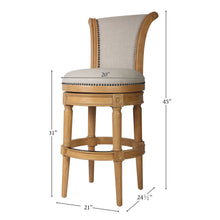 Load image into Gallery viewer, Swivel Barstool With High-Back