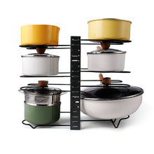 Load image into Gallery viewer, Adjustable Pot Rack Kitchen Storage Organizer - Black