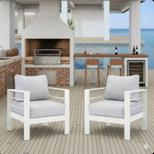 Load image into Gallery viewer, Modern All-Weather Patio Armchairs & Thick Cushions (Set of 2)