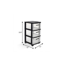 Load image into Gallery viewer, Plastic Square Accent Cabinet With Three Drawers - Black