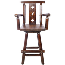 Load image into Gallery viewer, Rustic Tall Bistro Chair Decorative Star Backrest And Footrest, Fir Wood, 4 Foot - Brown