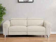Load image into Gallery viewer, Italian Leather USB Reclining Sofa - Beige
