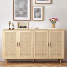 Load image into Gallery viewer, Elegant And Functional 4 Door Rattan Decorative Storage Cabinet
