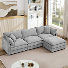 Load image into Gallery viewer, Modular L-Shaped Sectional Sofa With Movable Ottoman