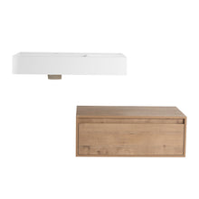 Load image into Gallery viewer, Modern Wall Mounted Bathroom Vanity With Resin Sink And Soft Close Drawer In Imitative - Imitative Oak