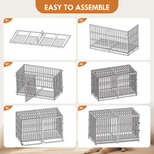 Load image into Gallery viewer, Extra Large Heavy Duty Dog Crate With Removable Pans For Dogs - Black