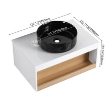 Load image into Gallery viewer, Floating Bathroom Vanity With Vessel Sink With Open Shelf Storage