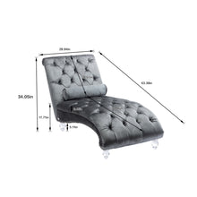 Load image into Gallery viewer, Chaise Lounge Indoor, Button Tufted Upholstered Chaise Lounge Chair With Pillow