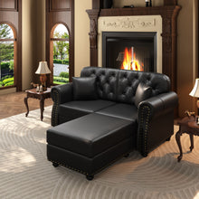 Load image into Gallery viewer, Upholstered Sofa With Nailhead Trim, Rolled Armrests With Ottoman