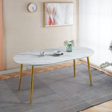Load image into Gallery viewer, Extendable Oval Dining Table - White Marble