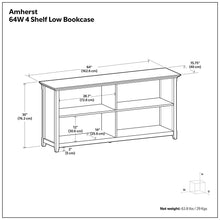 Load image into Gallery viewer, Amherst - Low 4 Shelf Bookcase
