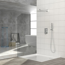 Load image into Gallery viewer, Dual Shower Head System With 12" Square Rain Shower And Rough In Valve