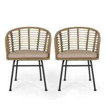 Load image into Gallery viewer, Randy - Modern Wicker Chair With Water Resistant Cushions - Brown / Beige