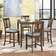 Load image into Gallery viewer, 5 Pieces Dining Table Set, Counter Height Kitchen Table Set With Square Table And 4 Upholstered Chairs