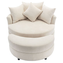 Load image into Gallery viewer, 360° Swivel Accent Barrel Chair With Storage Ottoman & 4 Pillows, Modern Leisure Chair Round Accent For Living Room