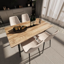 Load image into Gallery viewer, Modern Minimalist Dining Table And Chairs With Metal Legs For 4 - 6 Seats - Wood