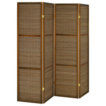 Load image into Gallery viewer, Kenabi - 4 Panel Room Divider Folding Screen - Walnut