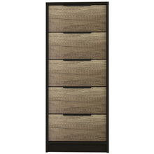 Load image into Gallery viewer, Manufactured Wood Five Drawer Chest - Black / Light Oak