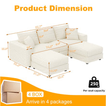 Load image into Gallery viewer, Deep Seat Convertible Sofa With Soft Pillows And Ottomans