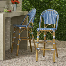 Load image into Gallery viewer, Outdoor Pe Rattan French Barstool Set