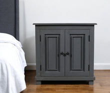 Load image into Gallery viewer, 28" Distressed Solid Wood Nightstand With Storage - Gray