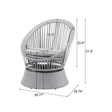 Load image into Gallery viewer, Modern Swivel Wicker Lounge Chair With Round Design