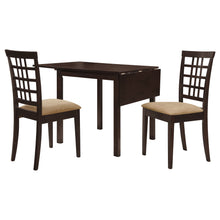 Load image into Gallery viewer, Vanetta - 3 Piece Dining Set With Drop Leaf Table And Chairs - Cappuccino