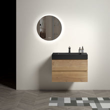 Load image into Gallery viewer, Alice - Natural Oak Bathroom Vanity With Sink, Large Storage Wall Mounted Floating Bathroom Vanity For Modern Bathroom, One-Piece Sink Basin Without Drain