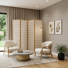 Load image into Gallery viewer, Folding Four Panel Screen Room Divider (469131) - Brown